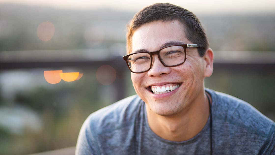 Teen boy smiling